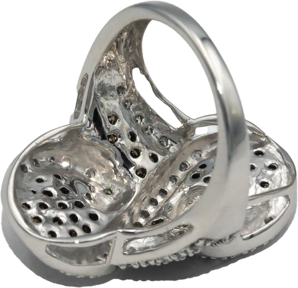 10k White Gold Jewelry 1.25CT Diamond Cluster Cocktail Ring Size 7