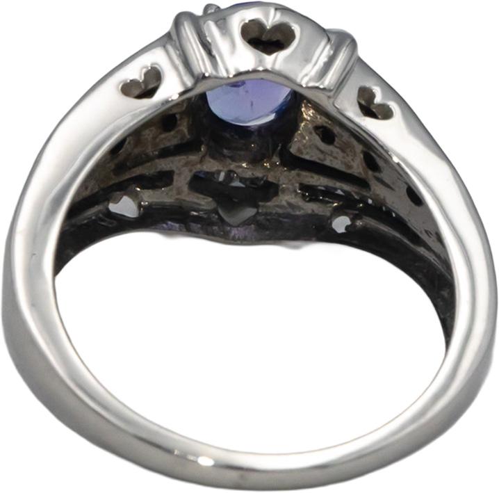 14k White Gold 0.75CT Diamond and Tanzanite Cocktail Ring Size 6.25