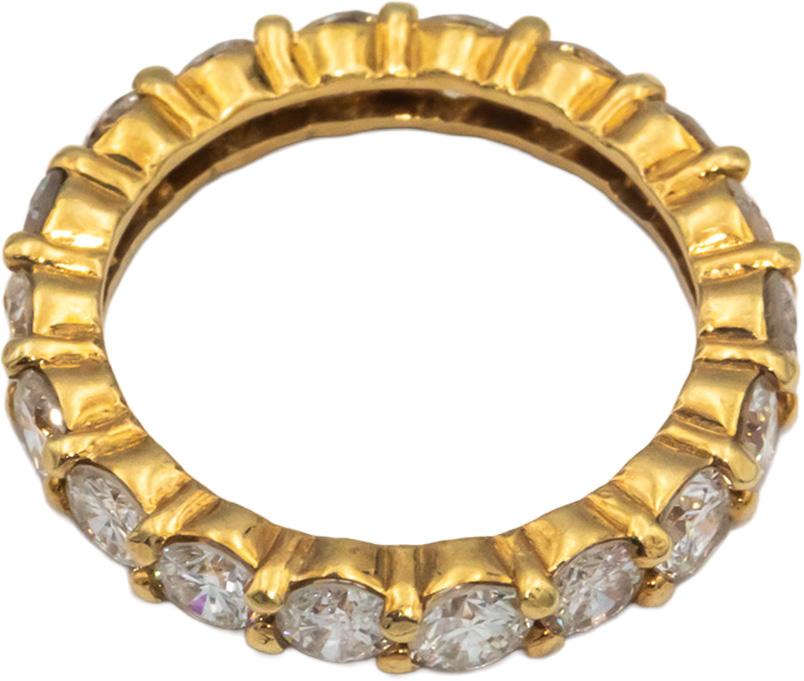 18k Yellow Gold Round Diamond Eternity Band Ring 2.99CT Size 6.25