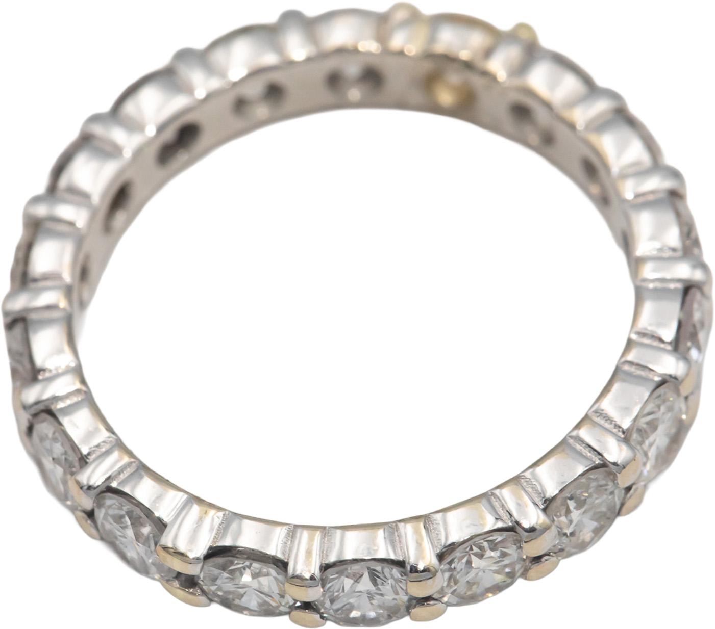 18k White Gold VS Round Diamond Eternity Band Ring 2.0CT Size 6