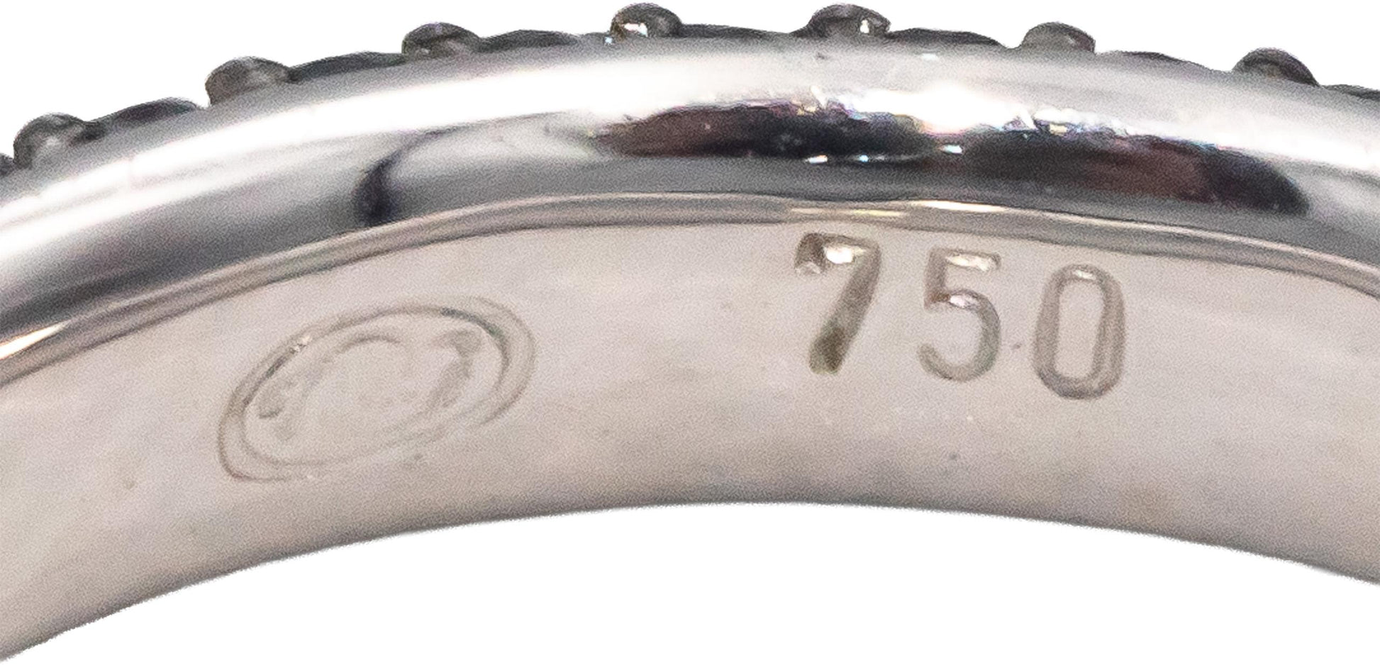 18k White Gold 0.75CT Round Cut Black Diamond Eternity Band Ring Size 5.75