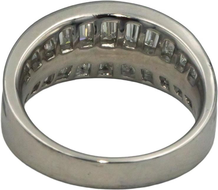 18k White Gold Jewelry 2.0CT VS Baguette & Round Cut Diamond Band Ring Size 7