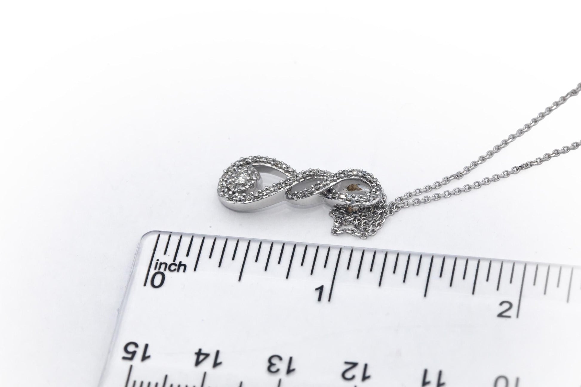 10k White Gold Jewelry 0.33CT Round Cut Diamond Pendant Necklace