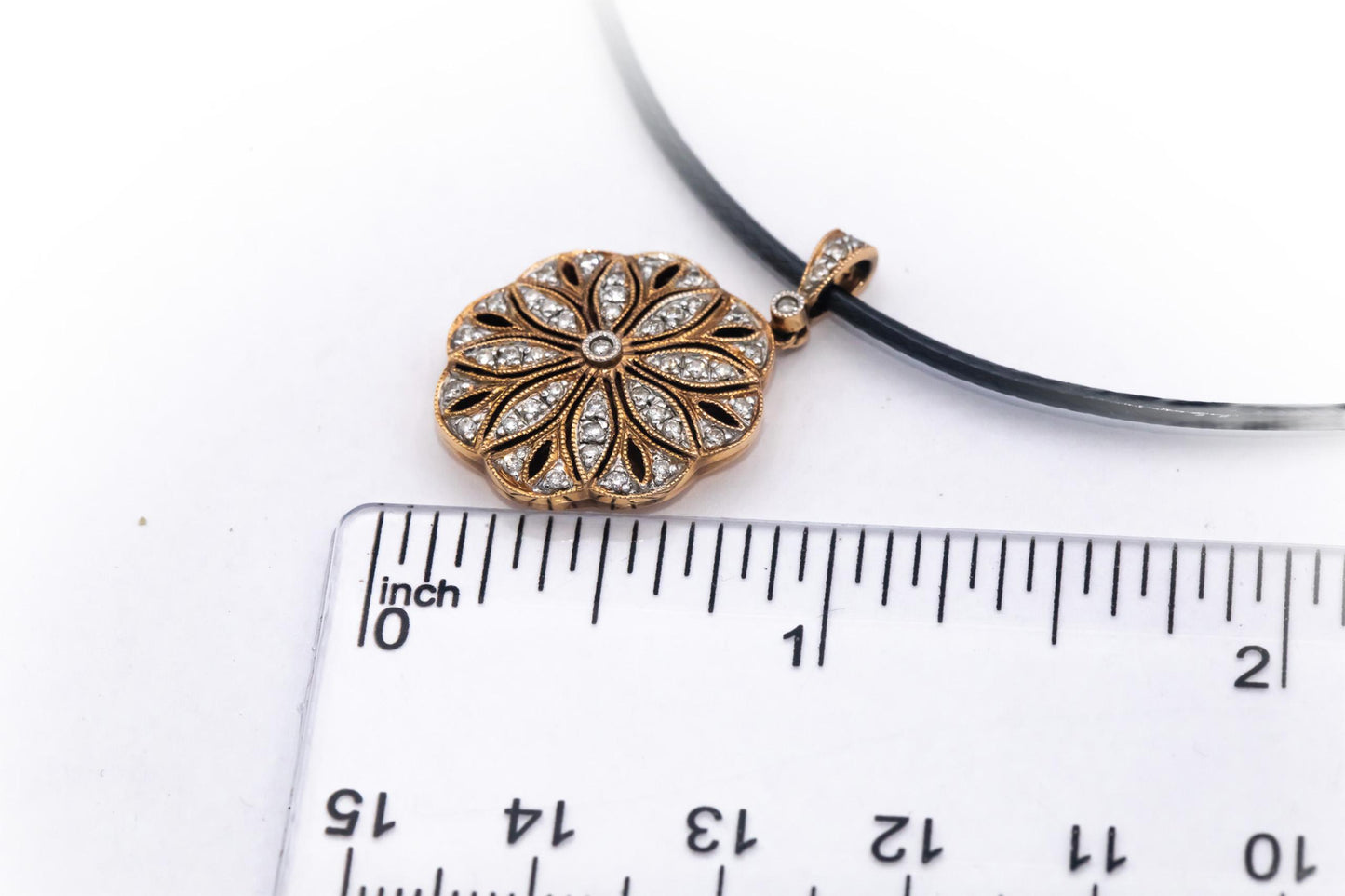 14k Rose Gold 0.25CT Round Cut Diamond Locket Pendant Necklace