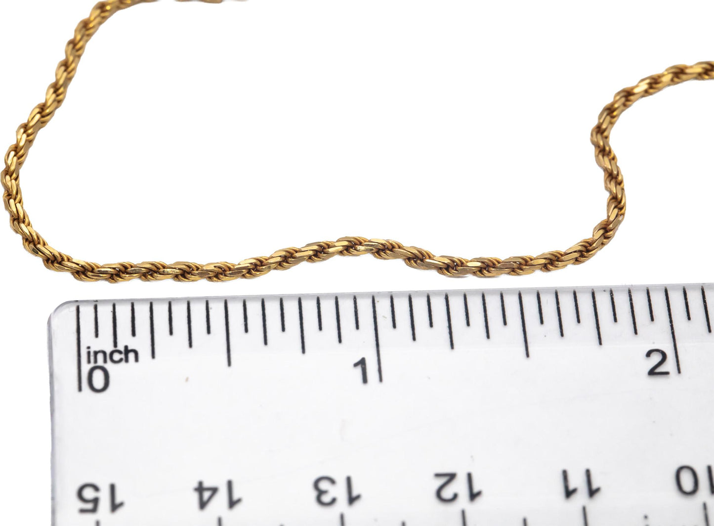 14k Yellow Gold Jewelry 30.25" Long/1.5mm Wide Twisted Rope Chain Necklace