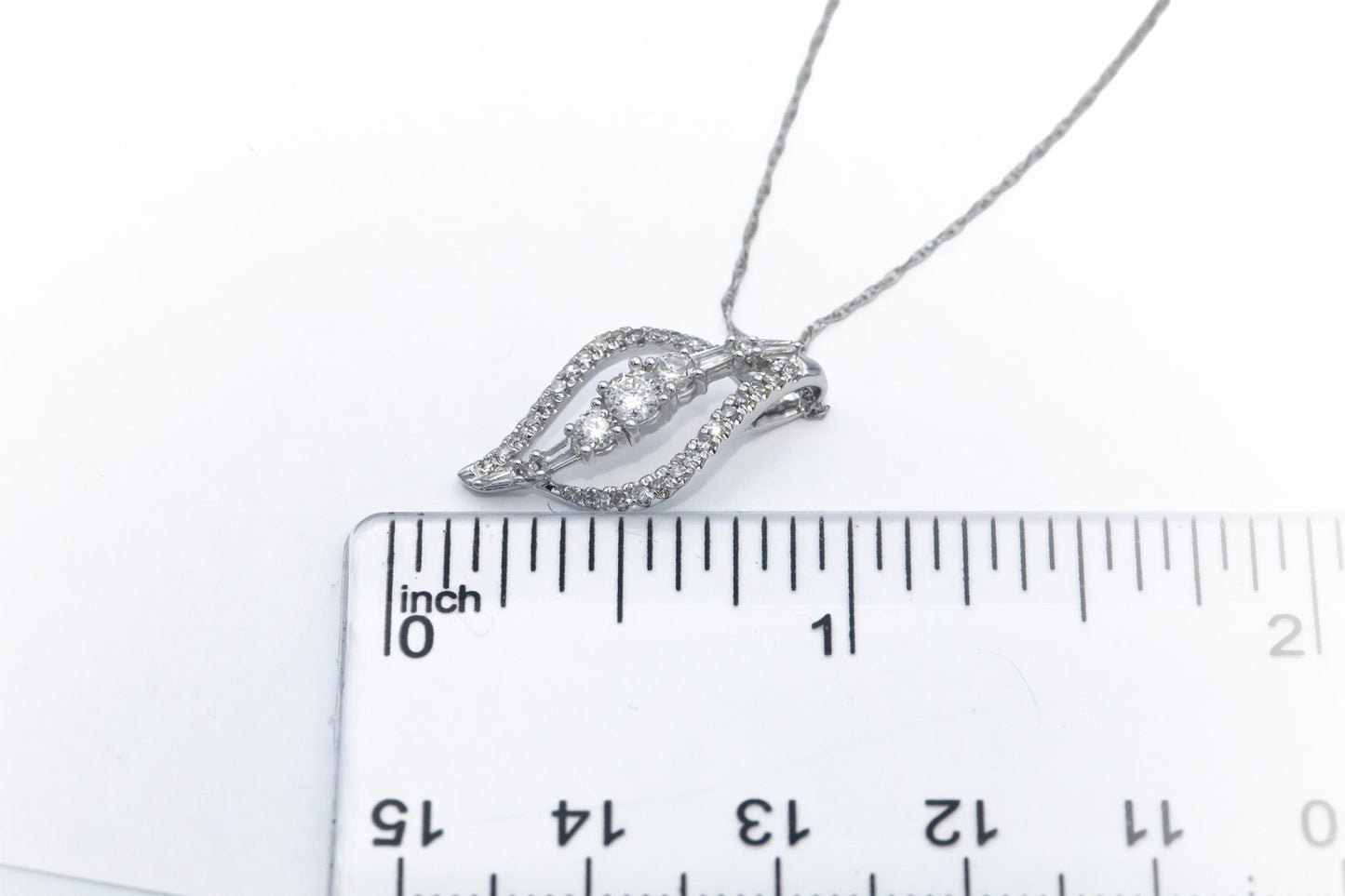 14k White Gold Jewelry 0.50CT Round Cut Diamond Pendant Necklace