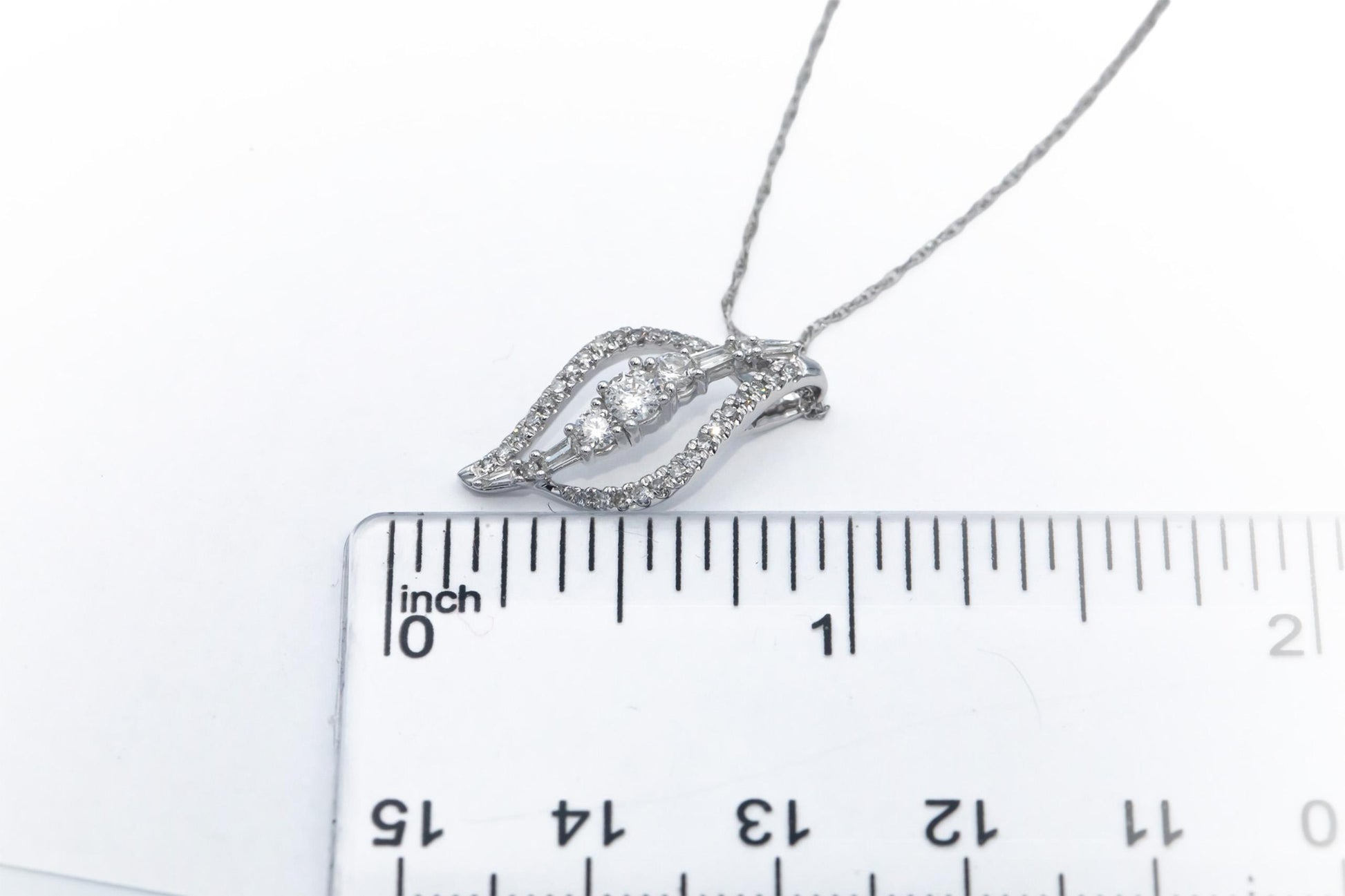 14k White Gold Jewelry 0.50CT Round Cut Diamond Pendant Necklace