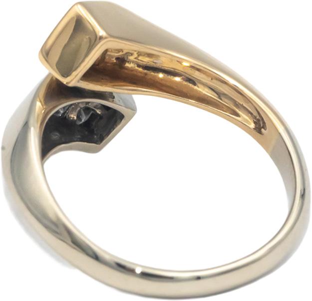 14k Yellow and White Gold 0.25CT VS Princess Cut Diamond Crossover Ring Size 7