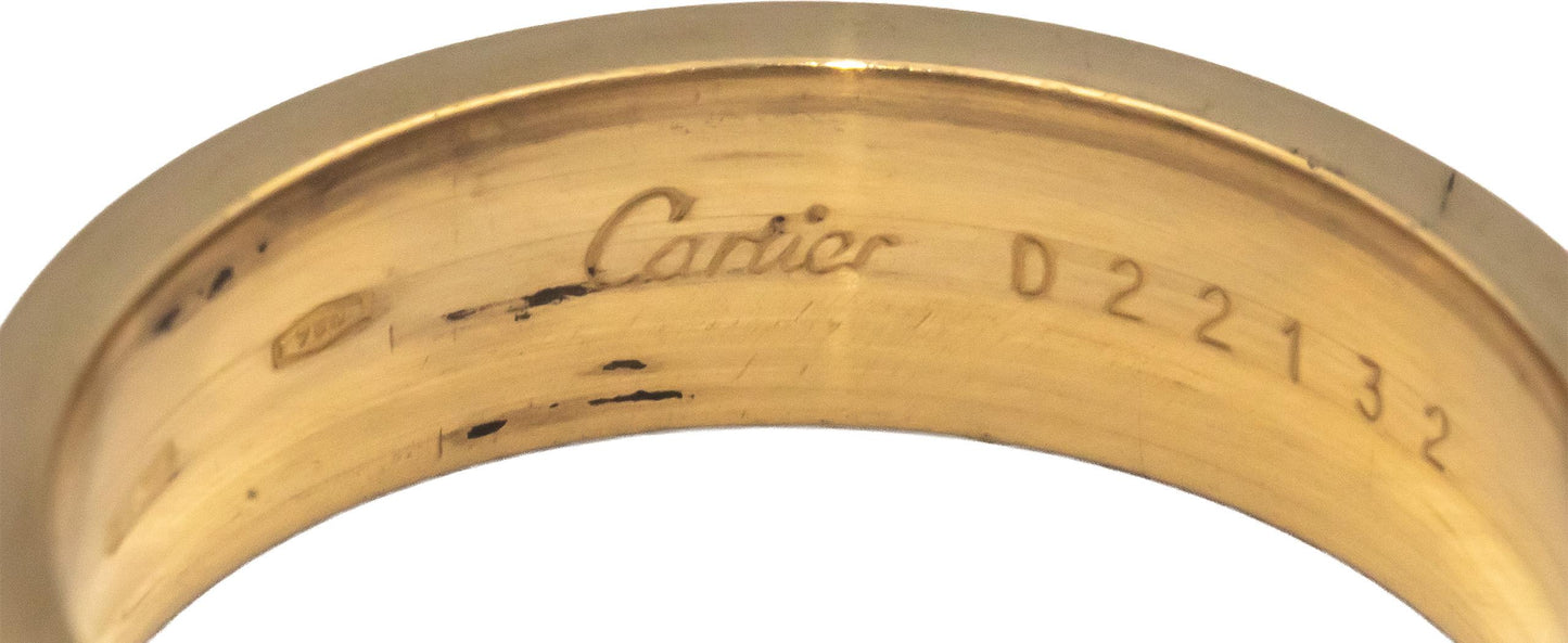 CARTIER 18k Yellow Gold Love Screw Motif Ring 6mm Wide Size 10.5 Euro 63