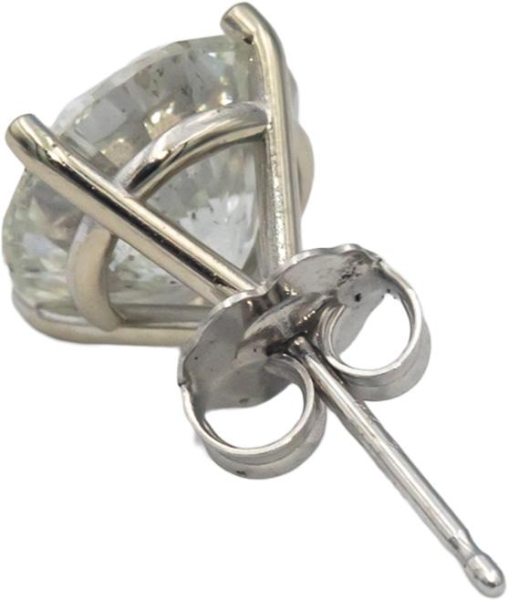 Diamond 14k White Gold Jewelry Round Cut Martini Setting Stud Earrings 5.03CT