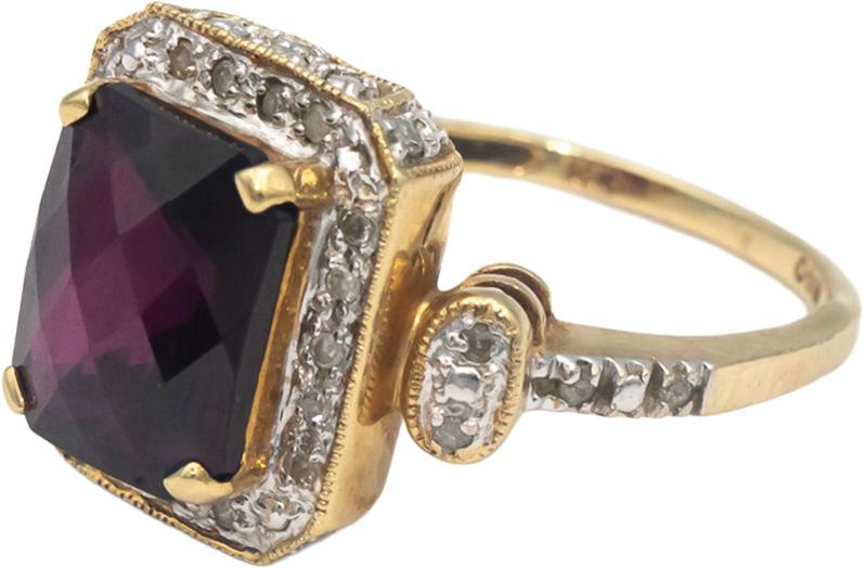 10k Yellow Gold Jewelry 3.20CT Diamond & Garnet Cocktail Ring Size 8