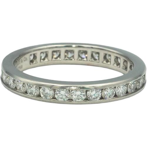 TIFFANY & CO. Platinum VS Round Cut Channel Set 3mm Eternity 1.0CT Ring $7400