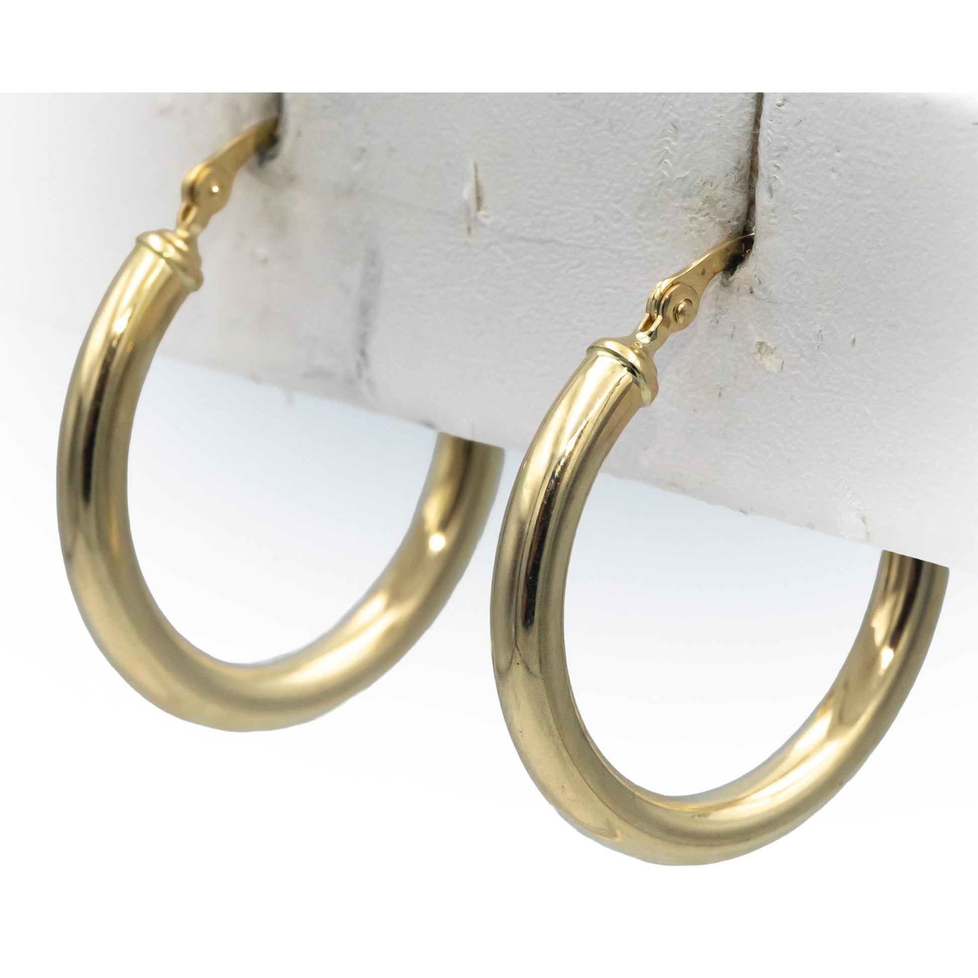 14k Yellow Gold Jewelry 25.2mm Diameter Hoop Earrings