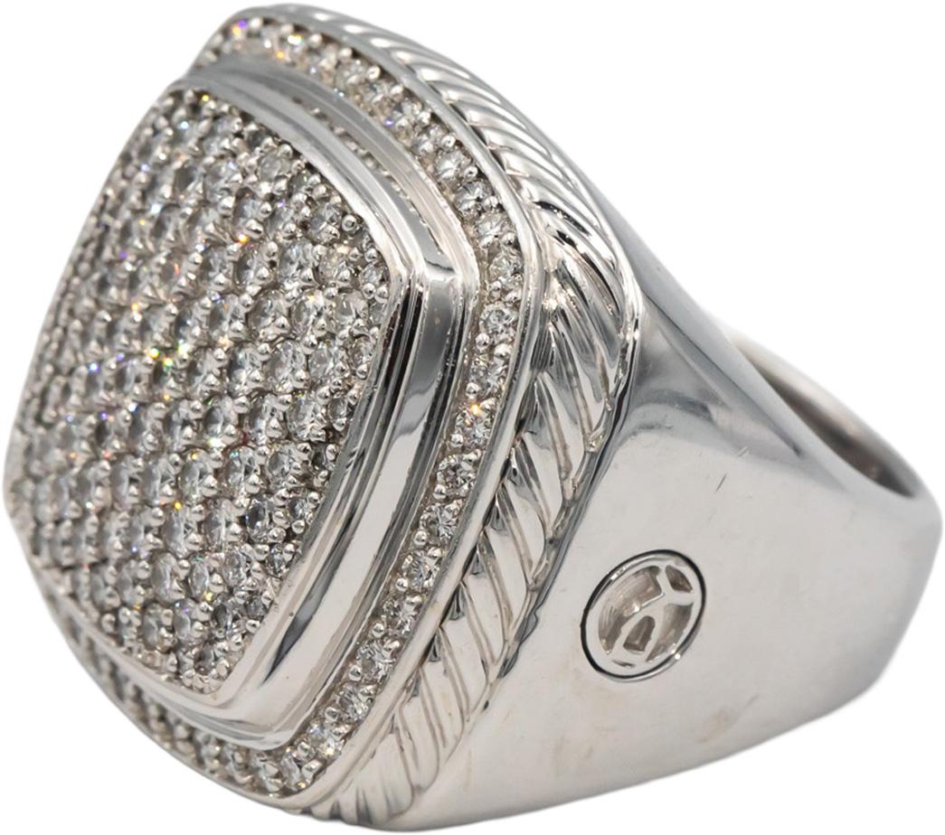 DAVID YURMAN VS Diamond 18k White Gold Albion Pave Cluster Ring 3.0CT Size 10