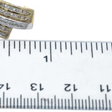 Diamond 10k Yellow & White Gold Channel Set Curved Stud Earrings 0.50CT