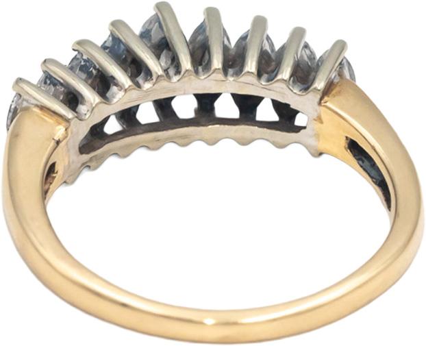 Diamond Marquise Cut 14k White Yellow Gold Anniversary Band Ring 1.0CT Size 7.5