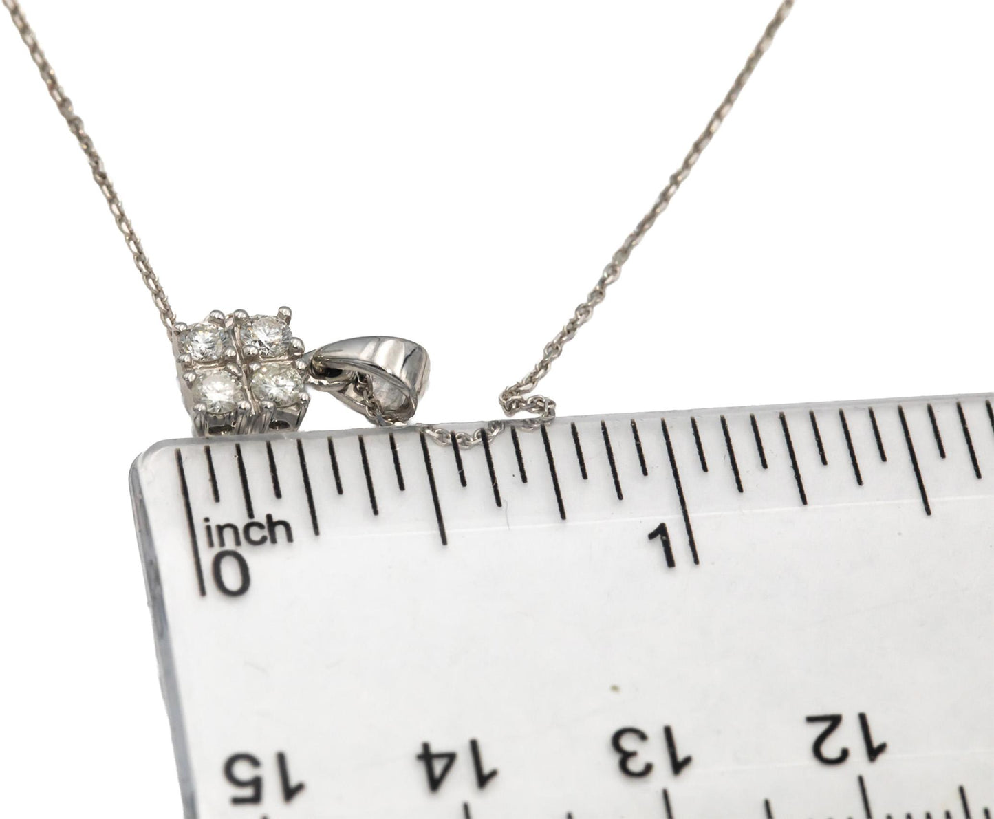 14k White Gold Jewelry Round Diamond Pendant Necklace 0.25CT