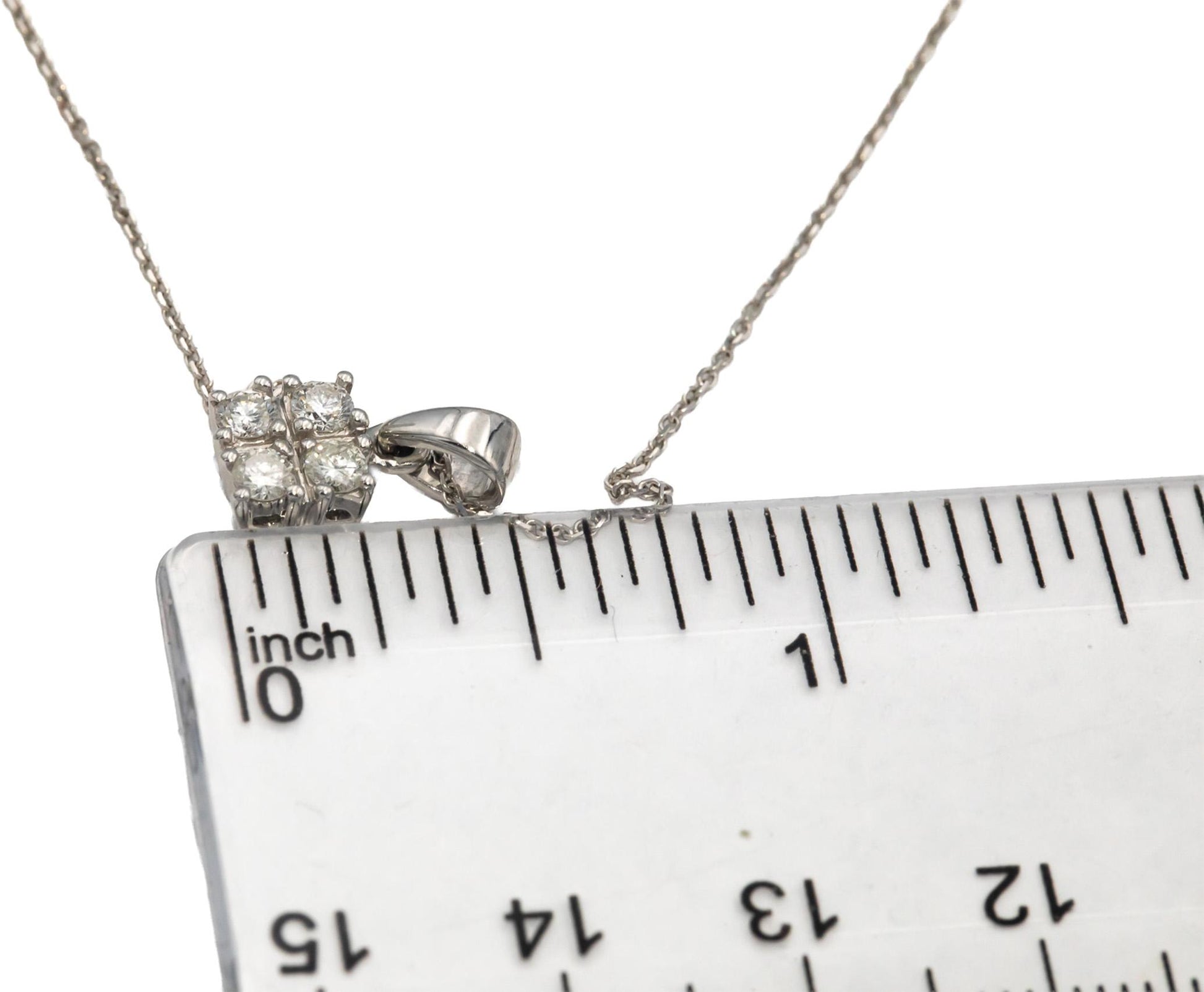 14k White Gold Jewelry Round Diamond Pendant Necklace 0.25CT