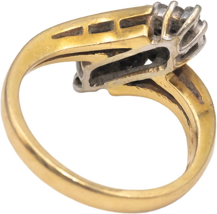 14k Yellow & White Gold Round Diamond Cluster Cocktail Ring 0.35CT Size 6.5