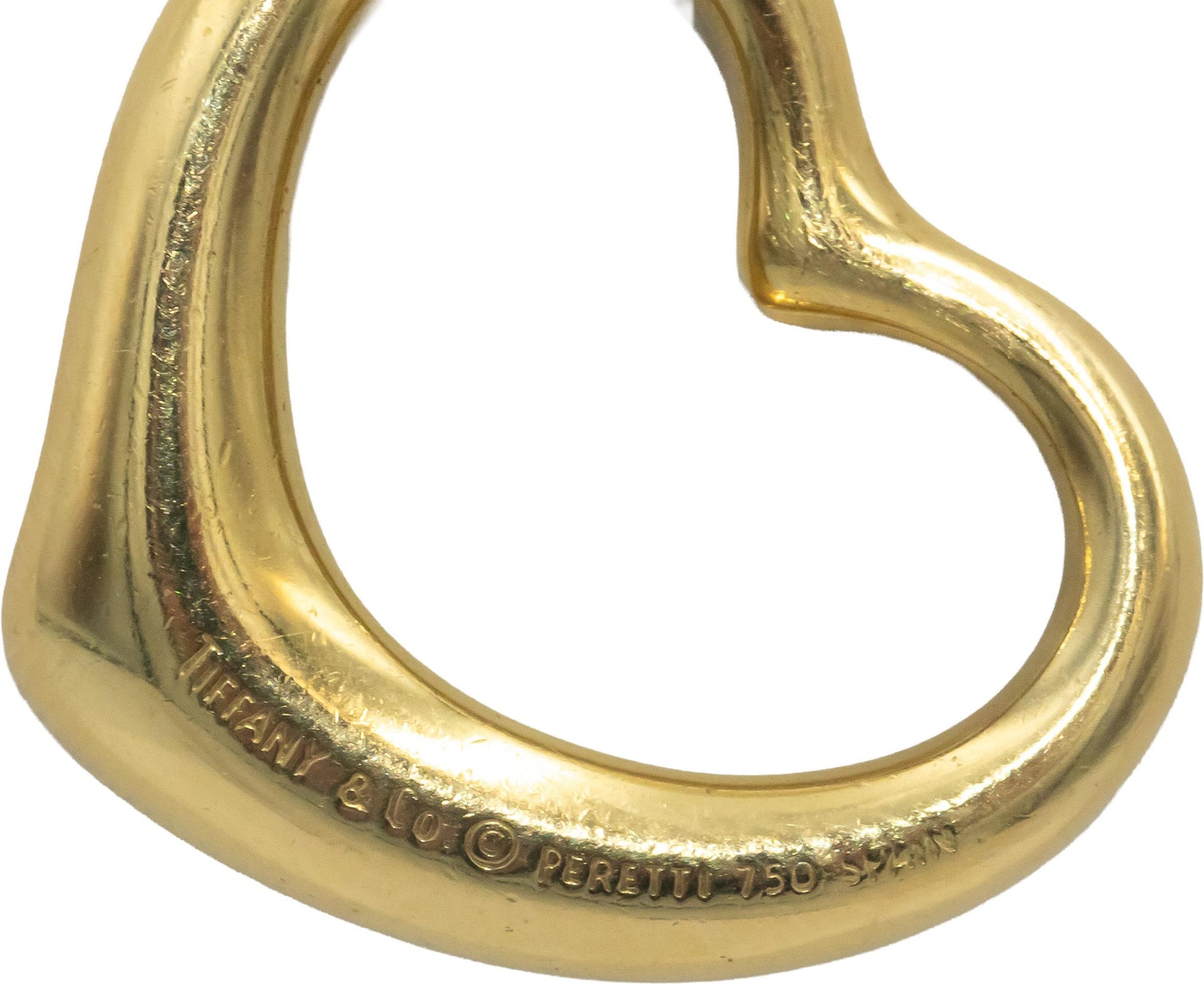 TIFFANY & CO. 18k Yellow Gold Elsa Peretti Open Heart Pendant Necklace $2700