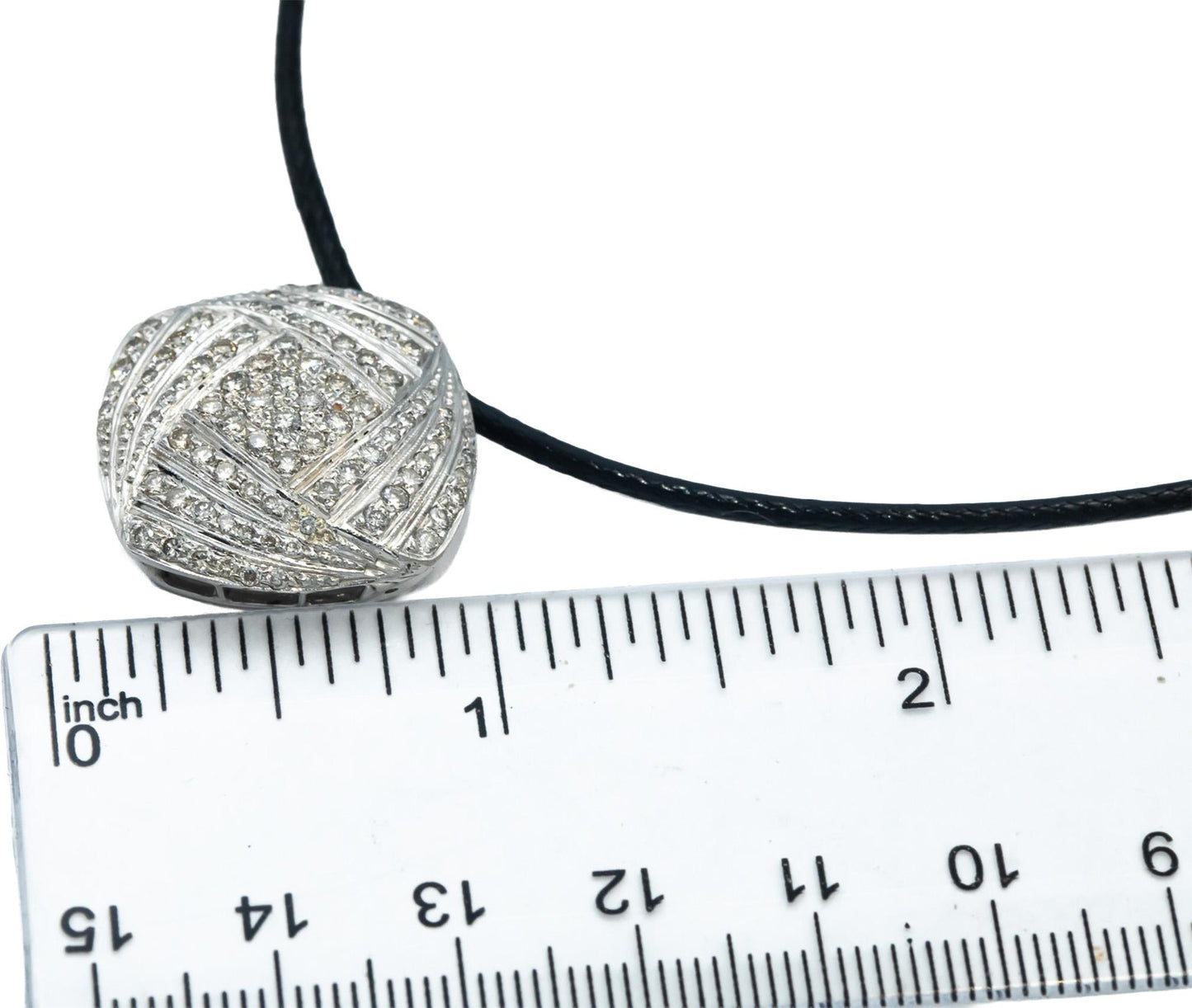 18k White Gold Jewelry Round Diamond Pendant Necklace 1.0CT