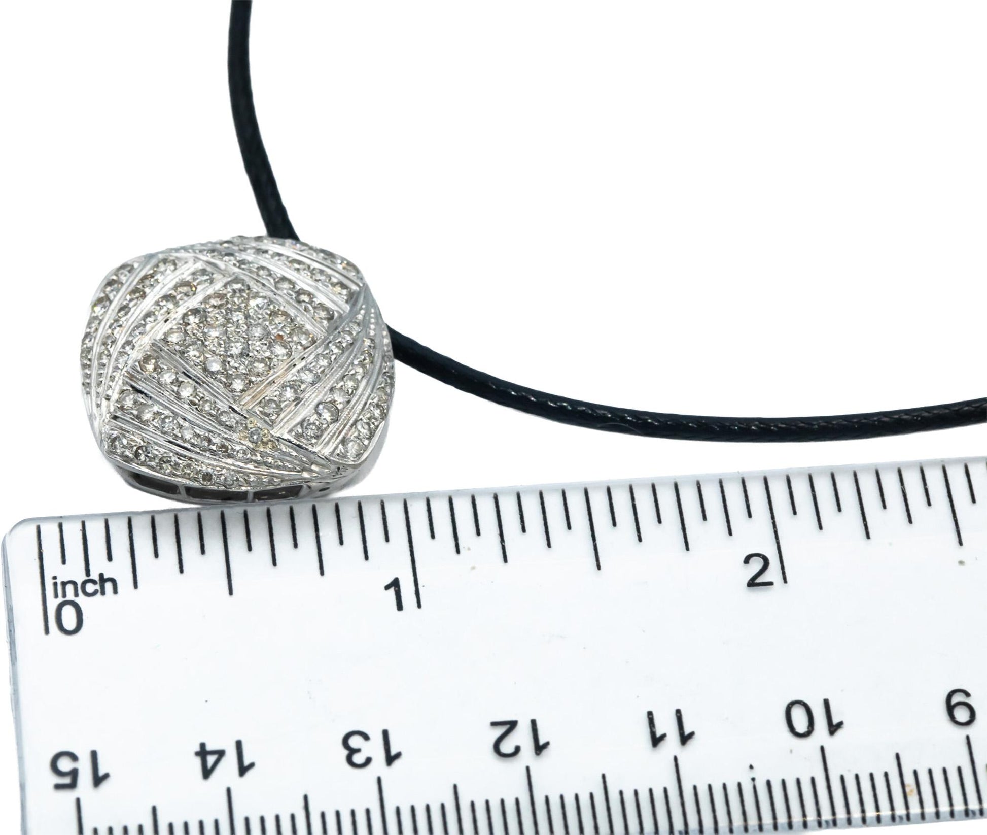 18k White Gold Jewelry Round Diamond Pendant Necklace 1.0CT