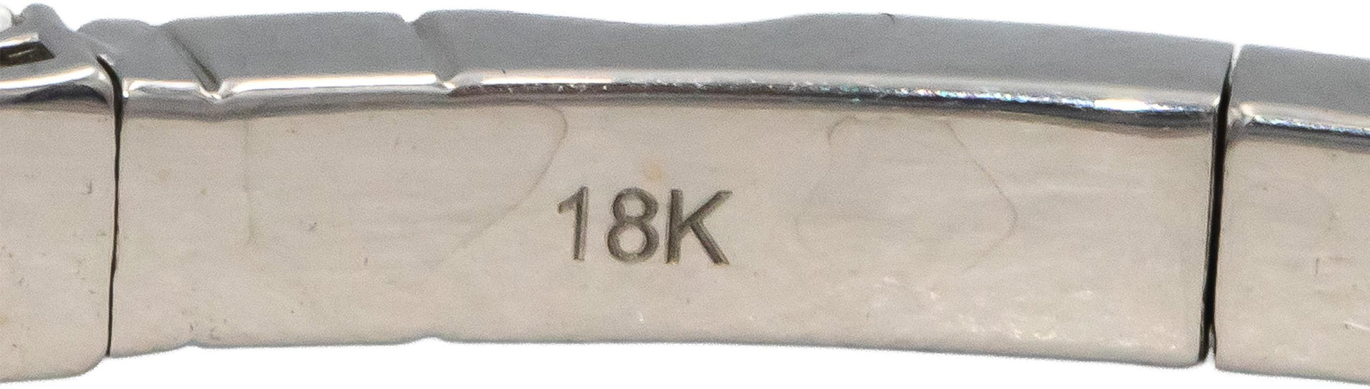 18k White Gold VS Emerald Cut Diamond Flexible Bangle Bracelet 10.19CT