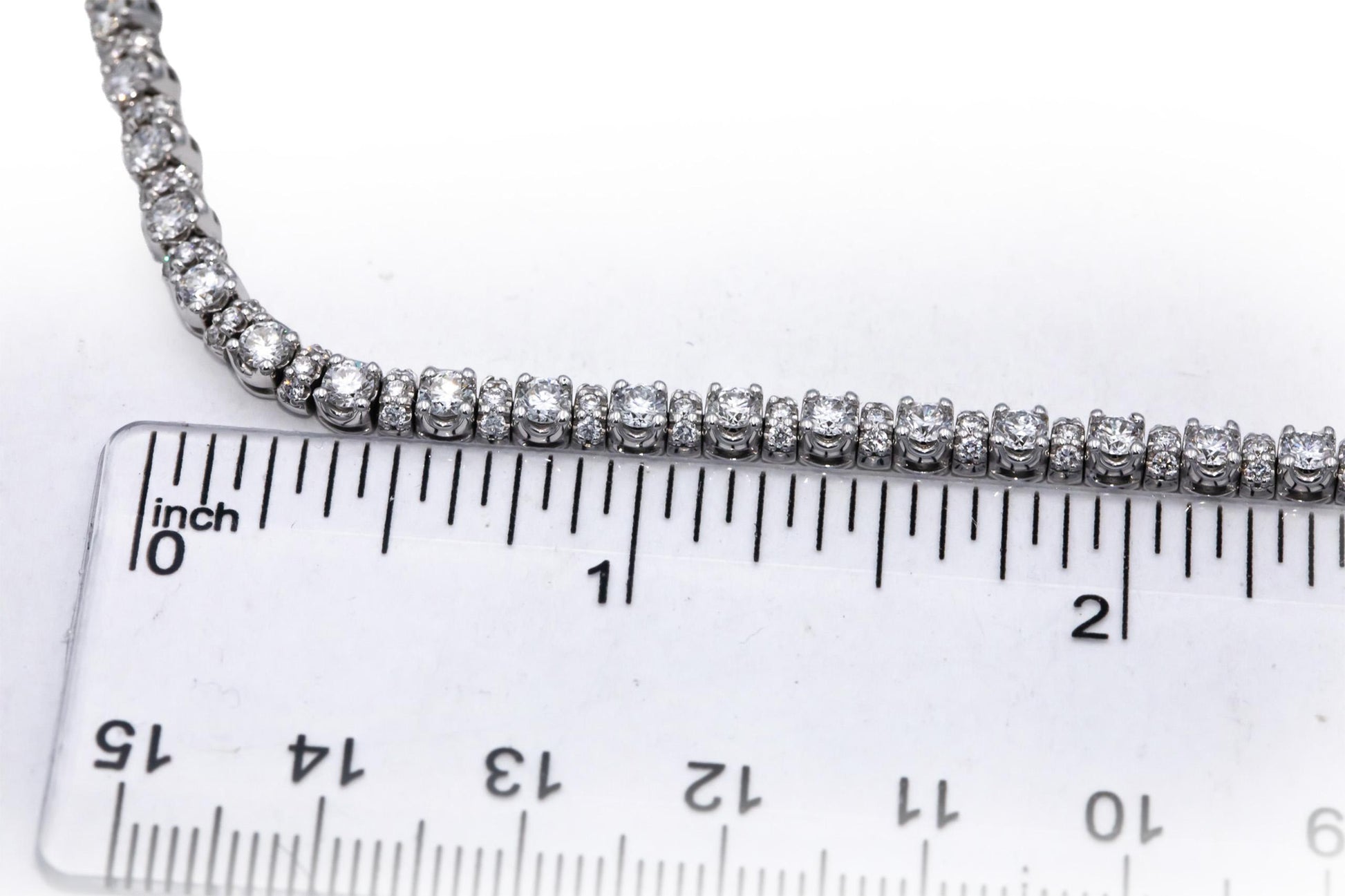 14k White Gold Lab-Grown VS Round Diamond Tennis Necklace 10.0CT