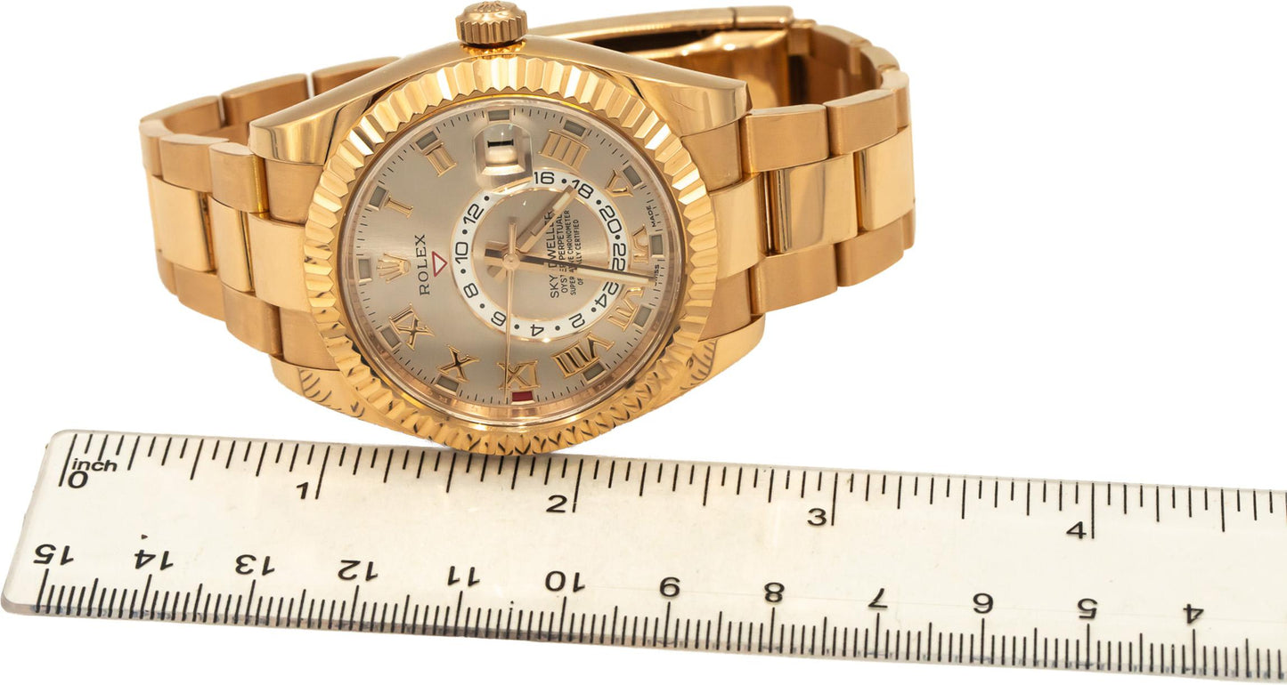 ROLEX 18k Rose Gold 42mm Sky-Dweller 326935 Automatic Watch No Box/Papers