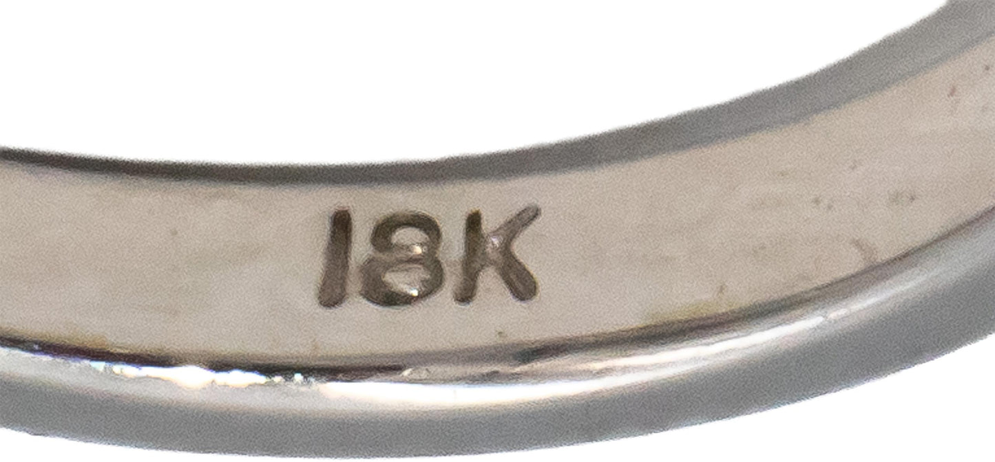 Round Diamond 18k White Gold Solitaire Engagement Ring 1.09CT Size 6