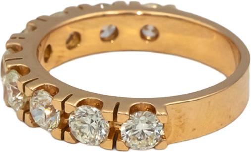 18k Rose Gold VS Round Diamond Half Eternity Band Ring 1.66CT Size 6.25
