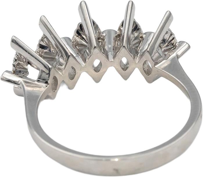 14k White Gold Round Diamond Cocktail Ring 0.15CT Size 7.5