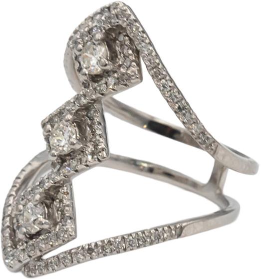 14k White Gold Round Diamond Cocktail Ring 0.75CT Size 5