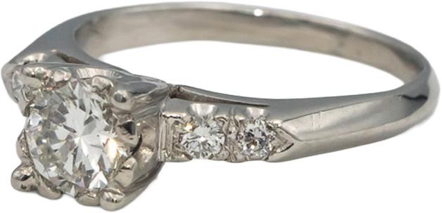 Vintage Antique Platinum Round Diamond Wedding Ring 0.60CT w/ 0.55CT Center
