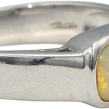 14k White Gold Cabochon Cut Bezel Set Opal Solitaire Ring 2.0CT Size 10