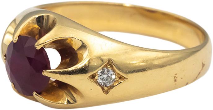 14k Yellow Gold Round Ruby & Diamond Cocktail Ring 1.78CT Size 10.25