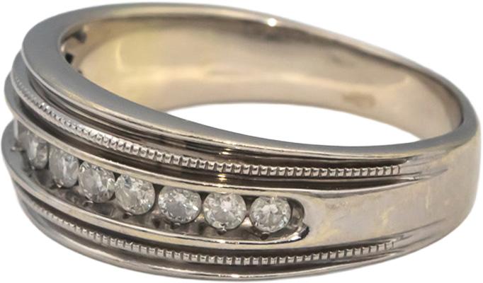 14k White Gold Round Channel Set Diamond Men's Band Ring 0.50CT Size 11