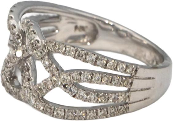 14k White Gold Round Diamond Woven Band Ring 1.0CT Size 7