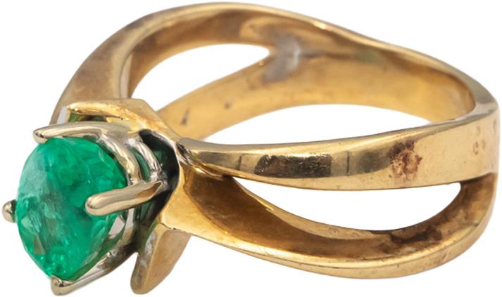 14k Yellow Gold Oval Cut Emerald Solitaire Ring 1.90CT Size 9