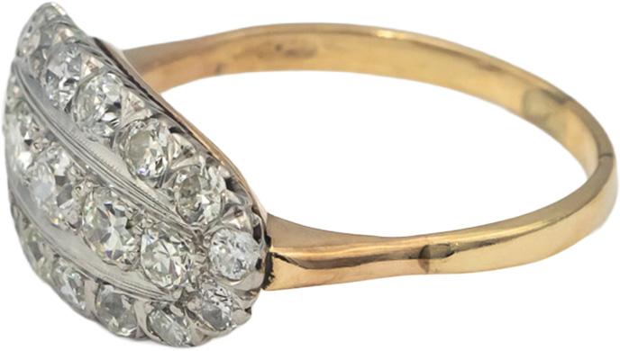 Vintage Antique 18k White Yellow Gold Old Euro Diamond Ring 1.40CT Size 9