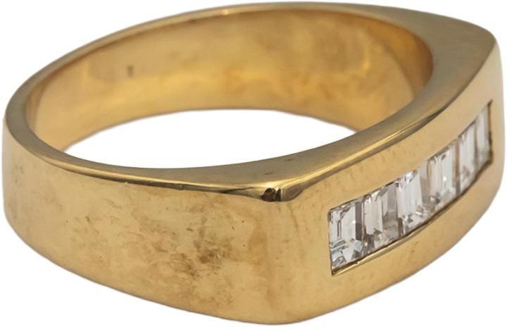 14k Yellow Gold VS Emerald Cut Channel Set Diamond Men's Band Ring 0.60CT Size 7