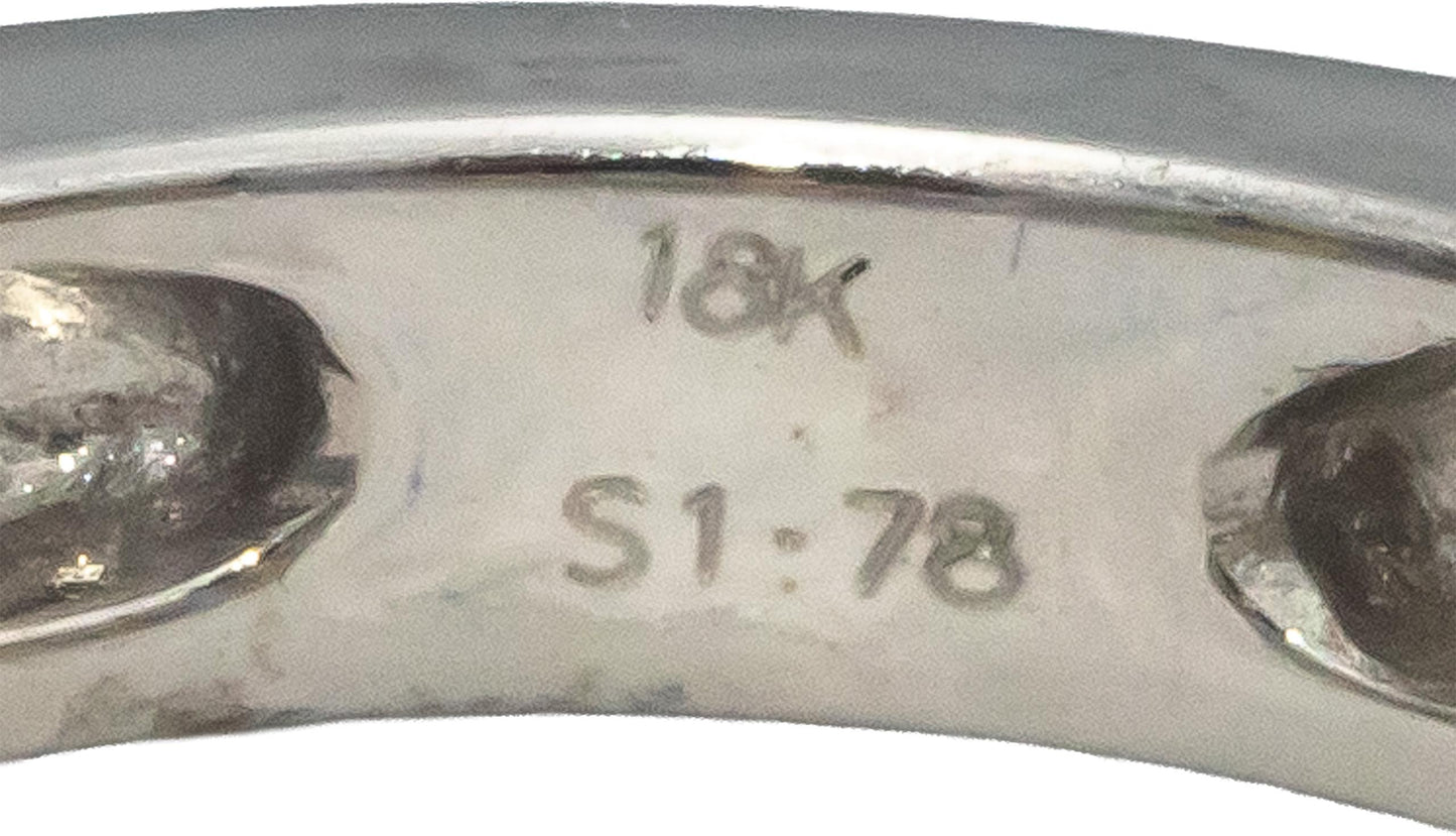 18k White Gold Square Rainbow Sapphire Channel Set Band Ring 1.78CTW Size 7