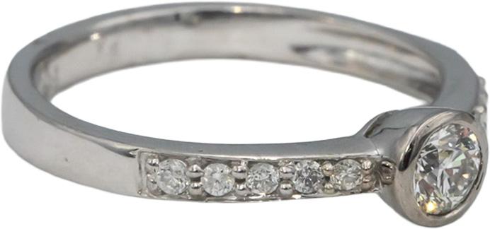 14k White Gold VS Round Diamond Engagement Ring 0.40CT w/ 0.25CT Center Size 8