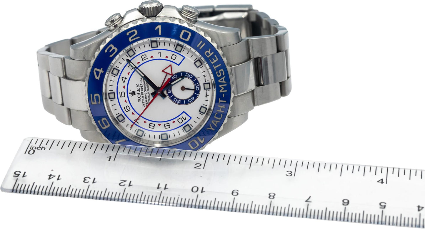 ROLEX Yacht-Master II Stainless Steel White Dial Automatic Mens Watch Ref 116680