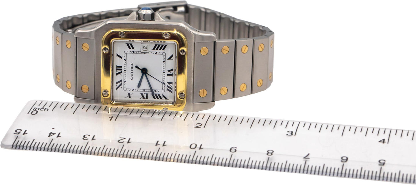 CARTIER Santos Carree Stainless Steel 18k Gold Automatic Watch 29mm Ref 2671