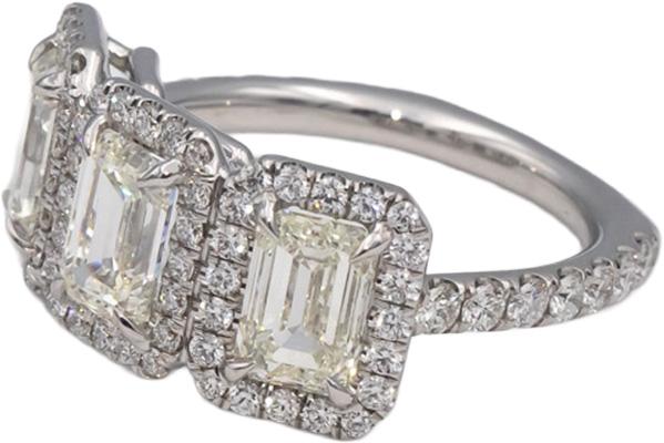 GIA Certified 18k White Gold Diamond Engagement Ring 4.04CTW Size 6.5