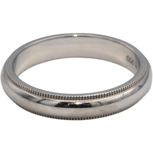 TIFFANY & CO. Platinum Classic Milgrain Wedding Band Ring Size 8.75 w/ Box