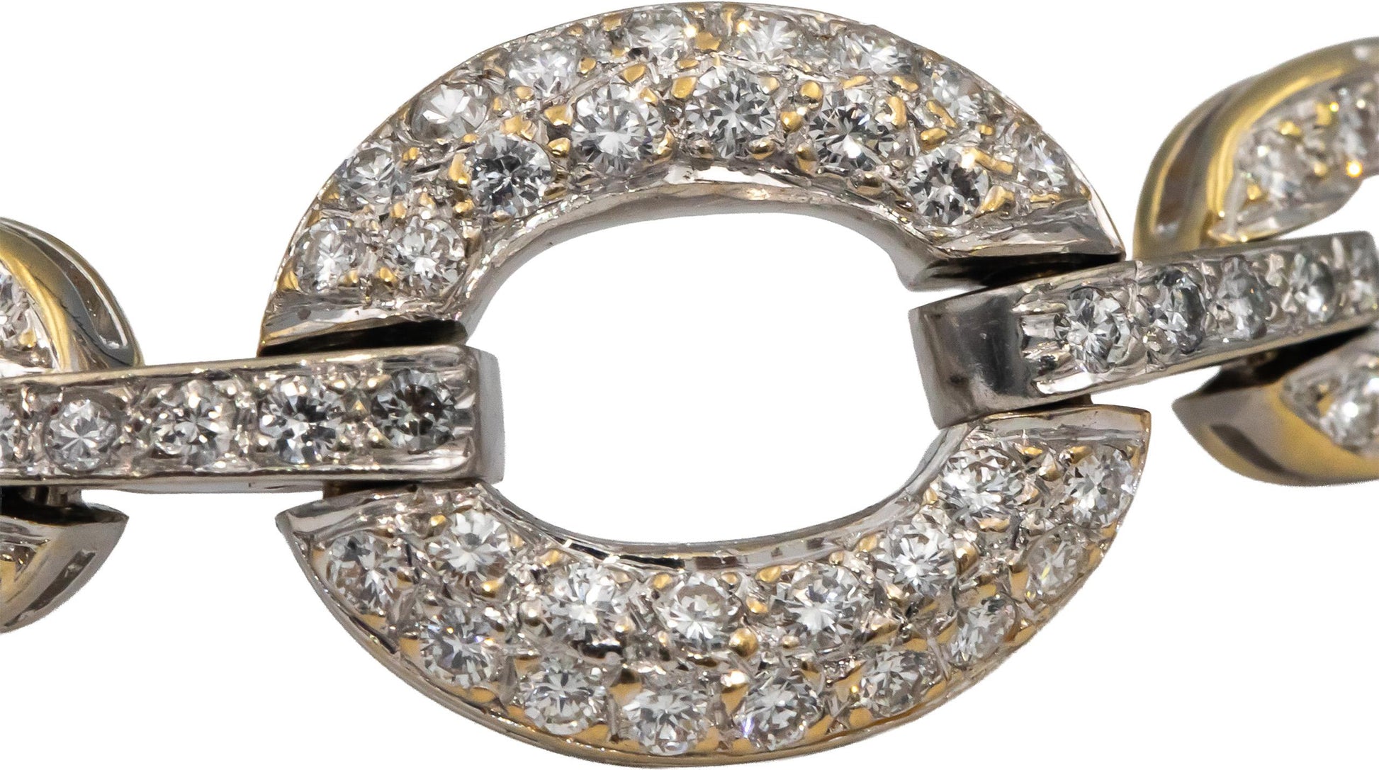 18k White Gold VS Round Diamond Fancy Link Bracelet 1.0CT