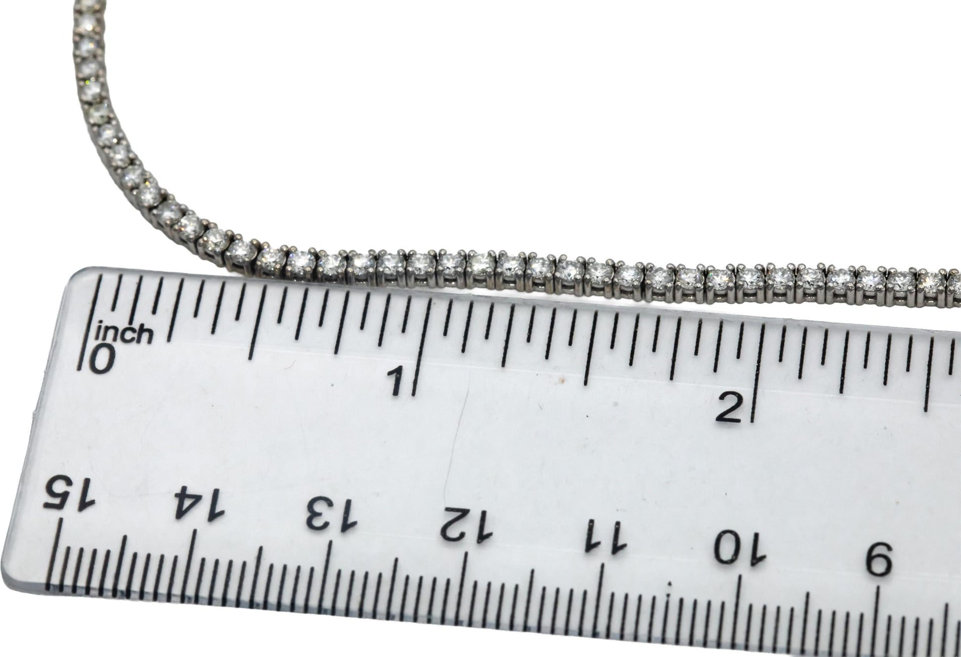 14k White Gold VS Round Diamond Tennis Necklace 6.82CT