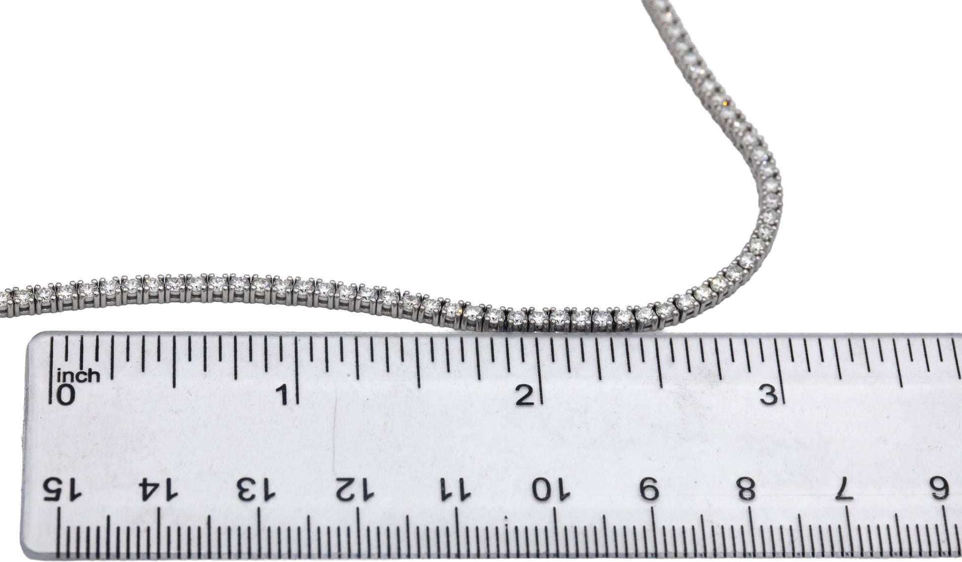 14k White Gold Round Diamond Tennis Necklace 6.83CT